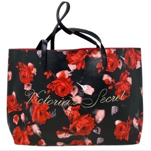 Victoria’s Secret Large Red Black Tote Bag